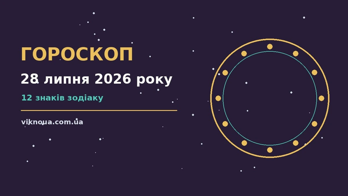 Гороскоп на 28 липня 2026 року: символічне зображення зодіакального кола у теплих відтінках вранішнього сонця