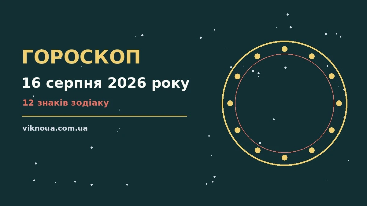 Гороскоп на 16 серпня 2026 року: корисний прогноз на день про шанси та застереження