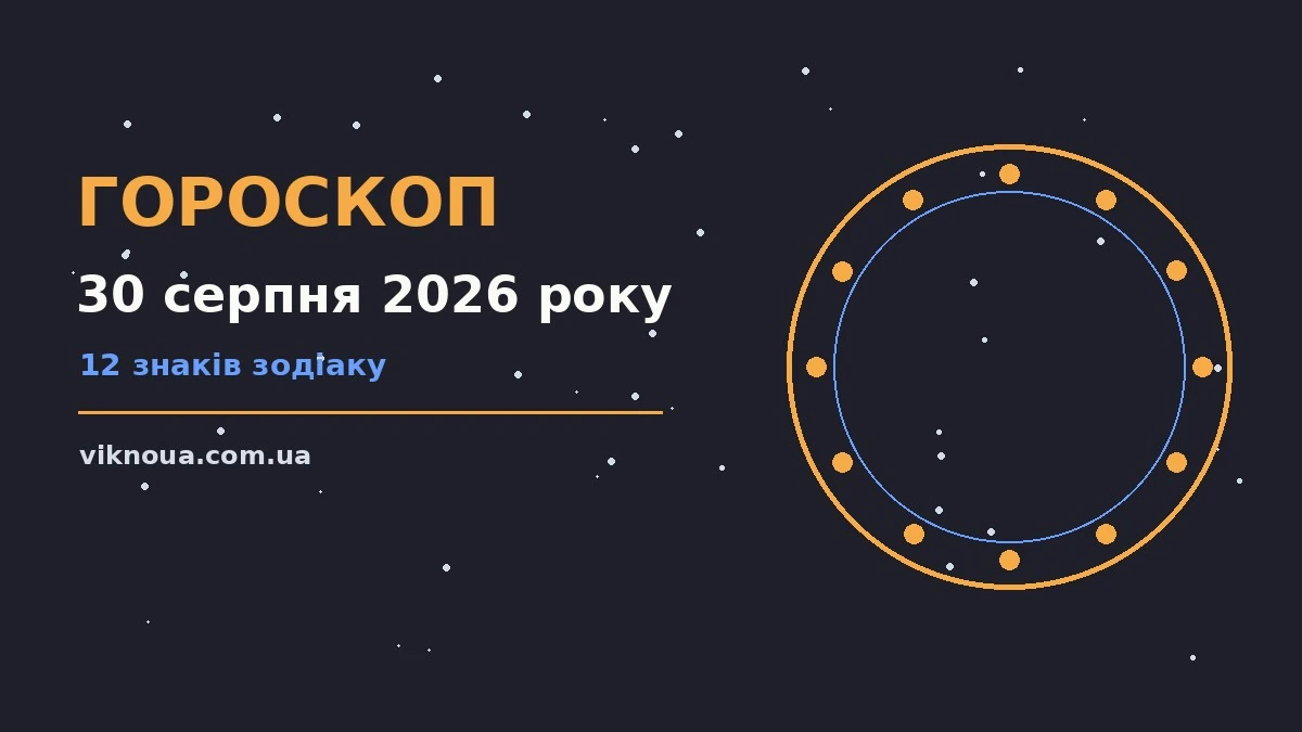 Гороскоп на 30 серпня 2026 року: корисний прогноз на день про шанси та застереження
